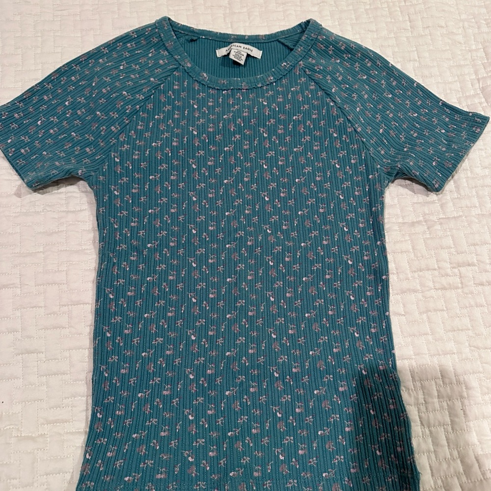Green Floral Top